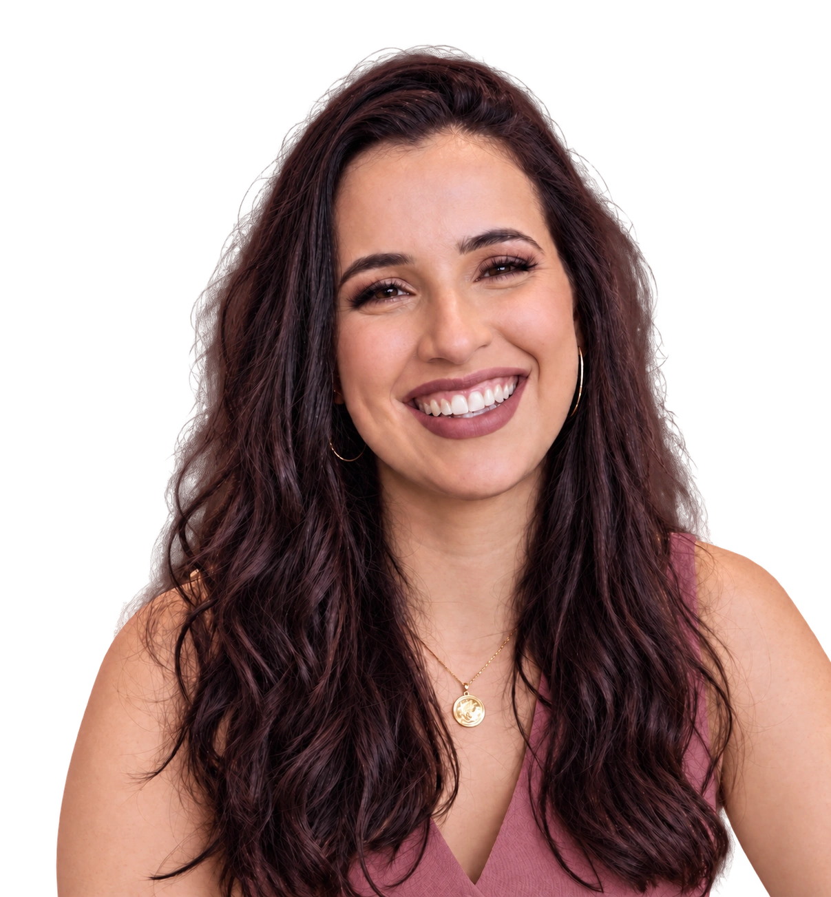 Retrato próximo da mentora sorrindo